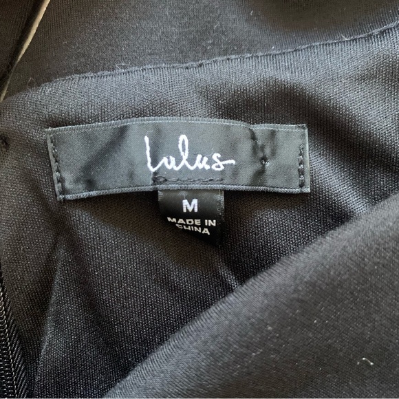 Lulu's Classic Glam Black Off-the-Shoulder Bodycon Dress Size Medium - Picture 6 of 11